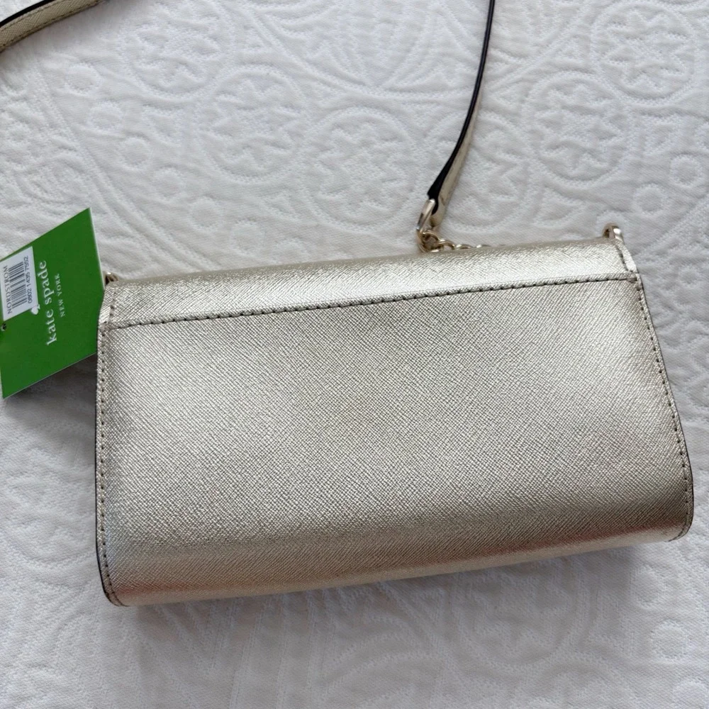 Kate Spade Cameron Street Corin Leather Crossbody‎ Wallet, Gold